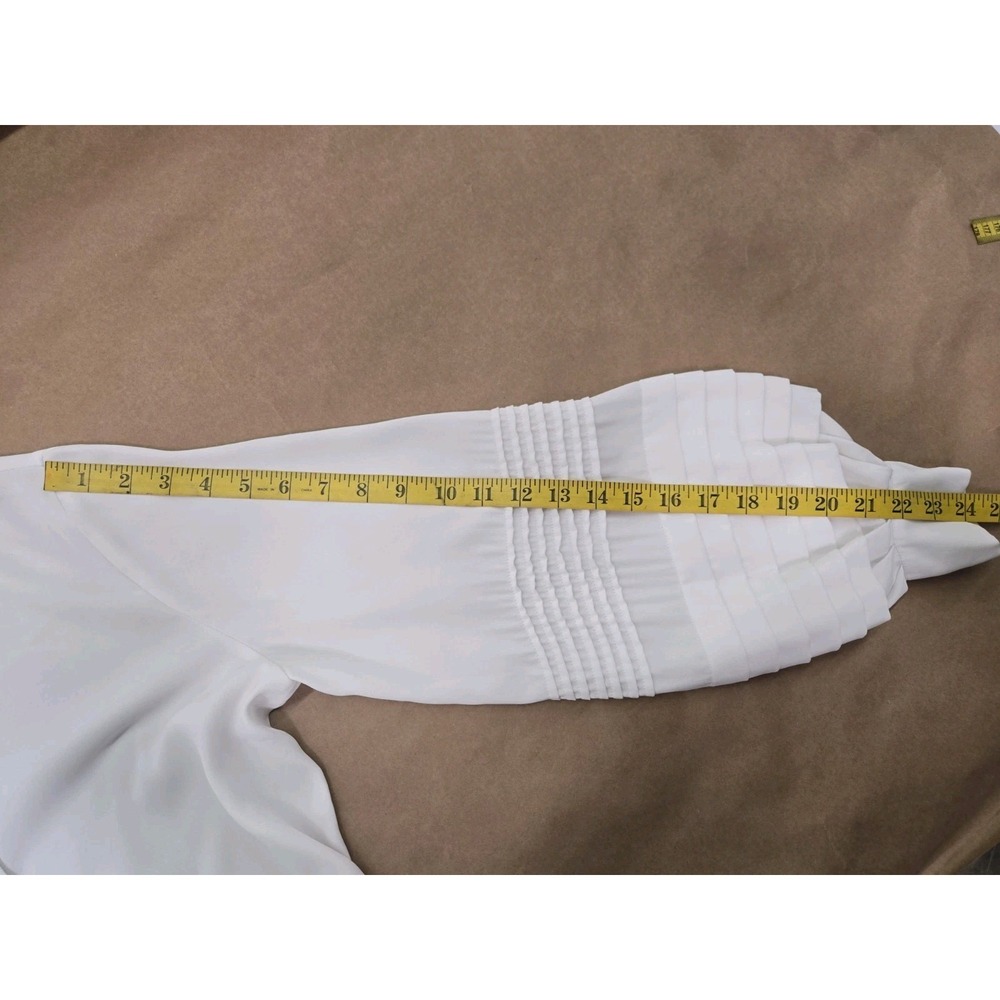 Louis Vuitton Uniform Women's Pleated L/S Button Down Blouse Ivory Size 32 - Picture 7 of 16
